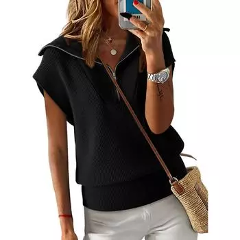 Женские повседневные свободные рубашки модные топы футболки футболки M чёрный