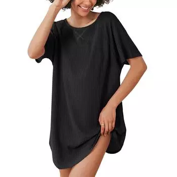 Женские повседневные свободные рубашки модные топы футболки футболки M чёрный