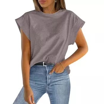 Женские повседневные свободные рубашки модные топы футболки футболки M чёрный