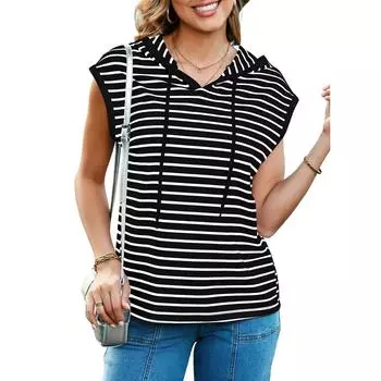 Женские повседневные свободные рубашки модные топы футболки футболки M чёрный