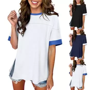 Женские повседневные свободные рубашки модные топы футболки футболки S зелёный