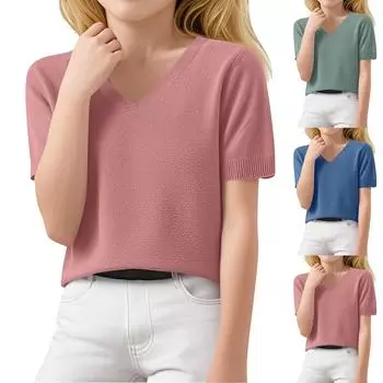 Женские повседневные свободные рубашки модные топы футболки футболки M синий