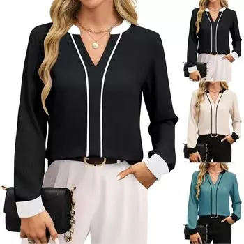 Женские повседневные свободные рубашки модные топы футболки футболки M чёрный