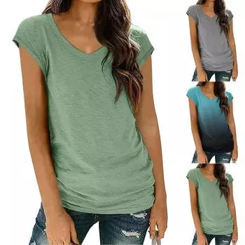 Женские повседневные свободные рубашки модные топы футболки футболки M чёрный