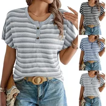 Женские повседневные свободные рубашки модные топы футболки футболки M чёрный