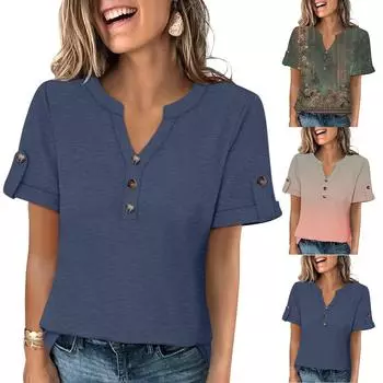 Женские повседневные свободные рубашки модные топы футболки футболки M чёрный