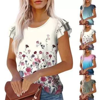 Женские повседневные свободные рубашки модные топы футболки футболки M чёрный