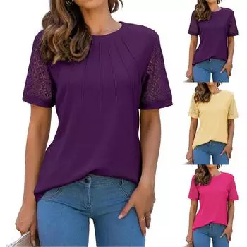 Женские повседневные свободные рубашки модные топы футболки футболки M горячий розовый