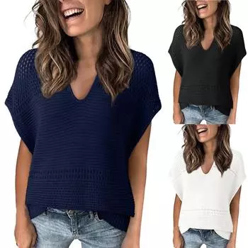 Женские повседневные свободные рубашки модные топы футболки футболки S чёрный