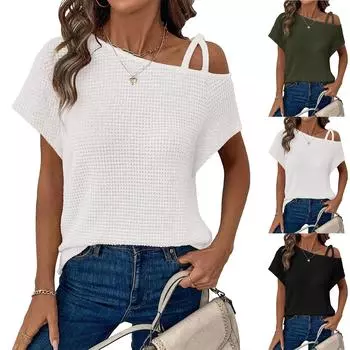 Женские повседневные свободные рубашки модные топы футболки футболки M чёрный