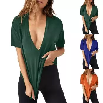 Женские повседневные свободные рубашки модные топы футболки футболки M оранжевый