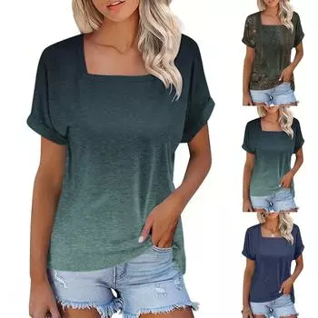 Женские повседневные свободные рубашки модные топы футболки футболки M чёрный