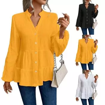 Женские повседневные свободные рубашки модные топы футболки футболки M чёрный