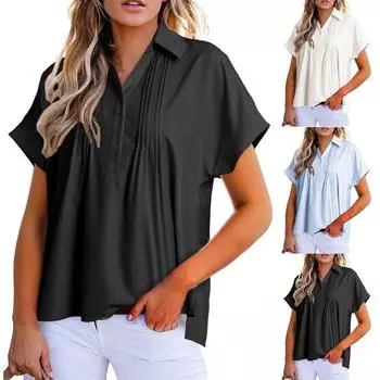 Женские повседневные свободные рубашки модные топы футболки футболки M чёрный