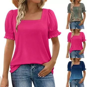 Женские повседневные свободные рубашки модные топы футболки футболки M чёрный