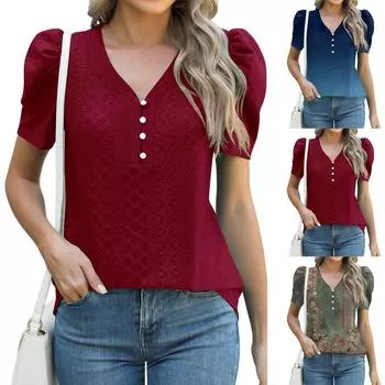 Женские повседневные свободные рубашки модные топы футболки футболки M чёрный