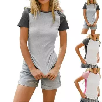 Женские повседневные свободные рубашки модные топы футболки футболки M красный