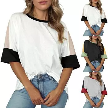 Женские повседневные свободные рубашки модные топы футболки футболки M красный