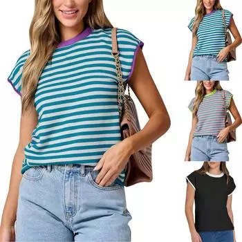 Женские повседневные свободные рубашки модные топы футболки футболки M чёрный