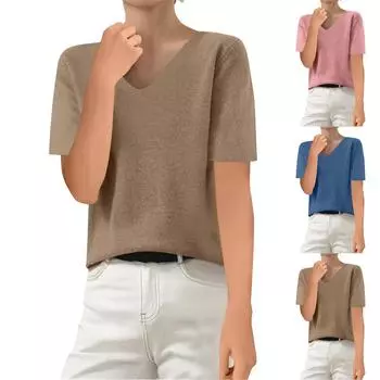 Женские повседневные свободные рубашки модные топы футболки футболки S чёрный