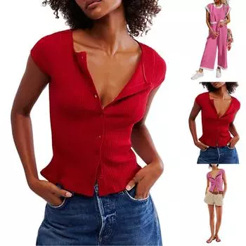 Женские повседневные свободные рубашки модные топы футболки футболки M чёрный