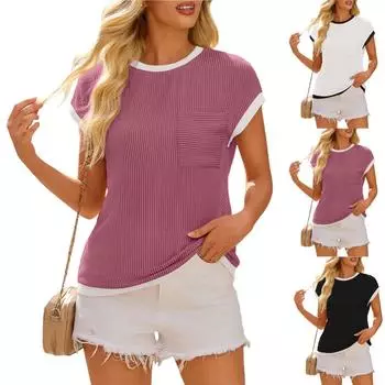 Женские повседневные свободные рубашки модные топы футболки футболки S красный