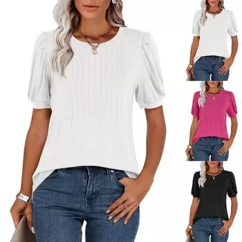 Женские повседневные свободные рубашки модные топы футболки футболки S белый