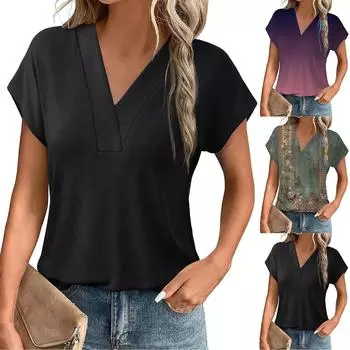 Женские повседневные свободные рубашки модные топы футболки футболки S синий