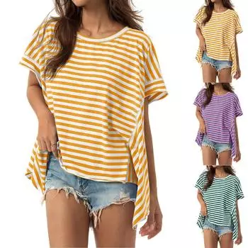 Женские повседневные свободные рубашки модные топы футболки футболки M чёрный