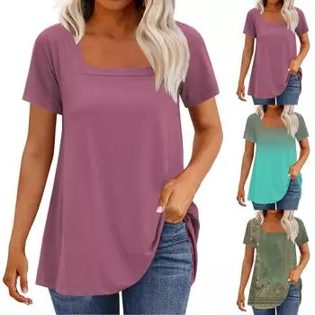 Женские повседневные свободные рубашки модные топы футболки футболки M чёрный