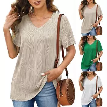 Женские повседневные свободные рубашки модные топы футболки футболки M чёрный