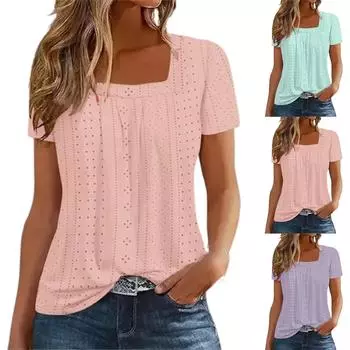 Женские повседневные свободные рубашки модные топы футболки футболки M чёрный