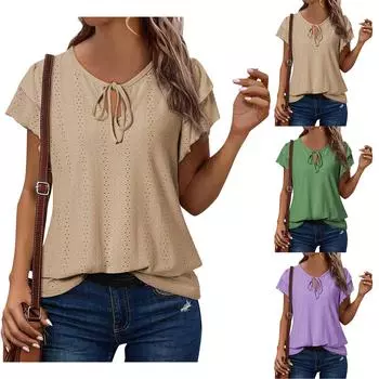 Женские повседневные свободные рубашки модные топы футболки футболки M чёрный