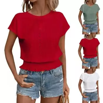 Женские повседневные свободные рубашки модные топы футболки футболки M синий