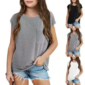 Женские повседневные свободные рубашки модные топы футболки футболки M чёрный