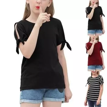 Женские повседневные свободные рубашки модные топы футболки футболки M чёрный