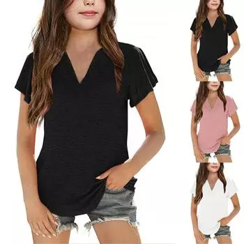 Женские повседневные свободные рубашки модные топы футболки футболки M чёрный