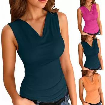 Женские повседневные свободные рубашки модные топы футболки футболки M чёрный