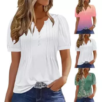 Женские повседневные свободные рубашки модные топы футболки футболки M чёрный