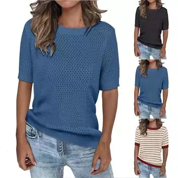 Женские повседневные свободные рубашки модные топы футболки футболки M чёрный