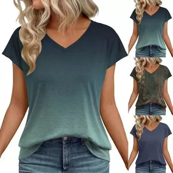 Женские повседневные свободные рубашки модные топы футболки футболки M чёрный