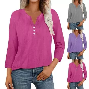 Женские повседневные свободные рубашки модные топы футболки футболки M чёрный