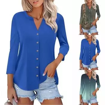 Женские повседневные свободные рубашки модные топы футболки футболки M чёрный