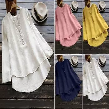 Женские повседневные свободные топы на пуговицах в стиле ретро с длинным рукавом, блузка, мини-рубашка, блузка, топы XL тёмно-синий
