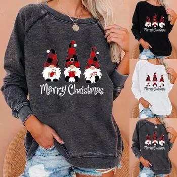 Женские повседневные свободные топы с круглым вырезом и длинными рукавами XXXL чёрный