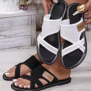 Женские повседневные тапочки Four Seasons из дышащей сетки, износостойкие и нескользящие, с мягкой подошвой, для пляжа 43 белый