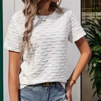 Женские повседневные текстурированные топы Sense белого цвета из Европы и США S белый