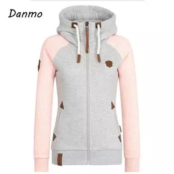 Женские повседневные толстовки с длинным рукавом, женские осенние однотонные тонкие пуловеры с капюшоном XS чёрный