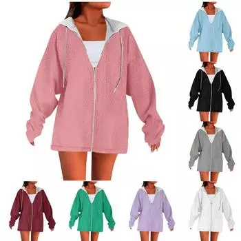 Женские повседневные толстовки с капюшоном, зимняя теплая флисовая подкладка, пуловер с капюшоном и длинным рукавом L чёрный