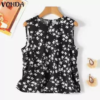 Женские повседневные топы без рукавов VONDA с цветочным принтом